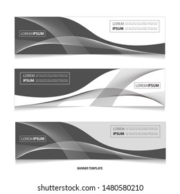 Vector abstract geometric monochrome design banner web template.