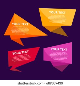  Vector abstract geometric origami  color background. Illustration