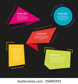 Vector abstract geometric origami. A set of  paper sale banners.
