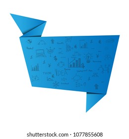 Vector abstract geometric origami speech bubble background 