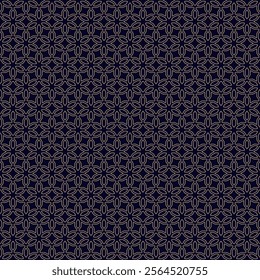 Vector abstract geometric ornament. Luxury golden seamless pattern in arabesque style. Background with floral lattice, mesh, linear grid, diamonds. Black and gold texture. Repeated elegant geo design