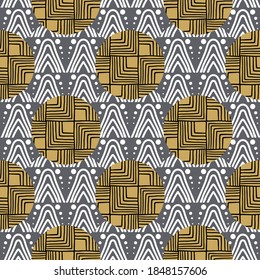 Vector abstract geometric ornamental seamless pattern background.
