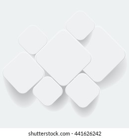 Vector Abstract geometric paper background. Abstract square background white vector design.
