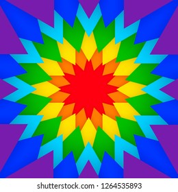 Vector abstract geometric paper cut background with copy space in rainbow colors. Modern and trendy vector illustration with 3d paper layers. Bright and colorful abstraction.
