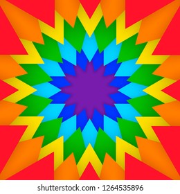 Vector abstract geometric paper cut background with copy space in rainbow colors. Modern and trendy vector illustration with 3d paper layers. Bright and colorful abstraction.