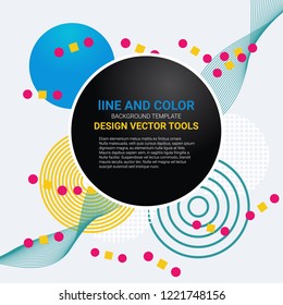 Vector of abstract geometric pattern and background with circles, triangles, lines. Use for modern design, decorated brochure and flyer.