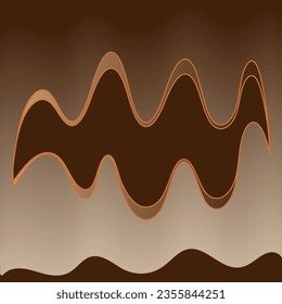 Vector abstract geometric pattern in the form of wavy lines on a brown background