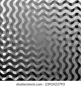 Vector abstract geometric pattern in the form of wavy lines in metallic color on a gray background