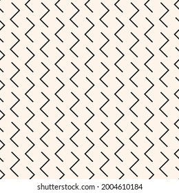 Vector abstract geometric pattern with linear zigzag shapes, minimal waves. Stylish minimalist black and white geo texture. Modern monochrome background. Repeating design for print, wallpaper, fabric