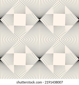 Vector Abstract Geometric Pattern With Linear Shapes, Thin Broken Lines, Squares. Stylish Minimal Black And White Geo Texture. Modern Monochrome Frame Background. Simple Repeat Design For Decor, Cover