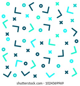 Vector abstract geometric pattern Memphis style on a white background