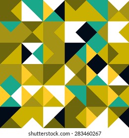 Vector abstract geometric pattern. Seamless background. Geometric shapes, rectangles, triangles mosaic elements.