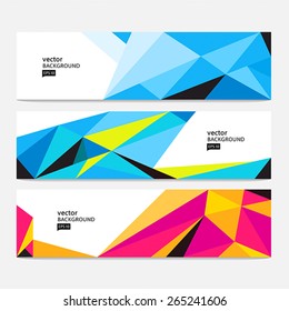 Vector Abstract Geometric Poly Colorful Background. Header set