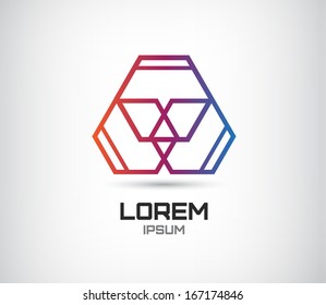 vector abstract geometric polygon logo for company isolated
