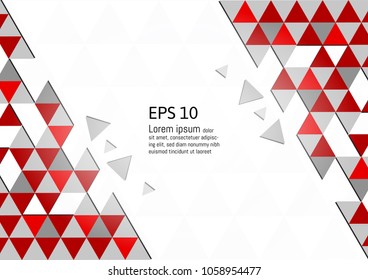Vector abstract geometric red and gray background modern design eps10 with copy space