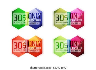 Vector abstract geometric sale labels, tags and banners