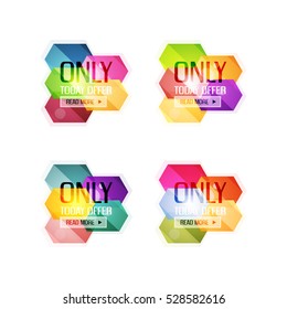 Vector abstract geometric sale labels, tags and banners