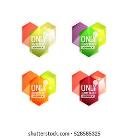 Vector abstract geometric sale labels, tags and banners