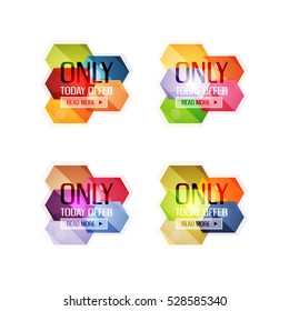 Vector abstract geometric sale labels, tags and banners