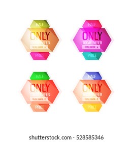 Vector abstract geometric sale labels, tags and banners
