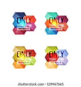 Vector abstract geometric sale labels, tags and banners