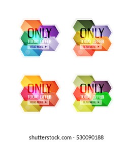 Vector abstract geometric sale labels, tags and banners