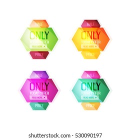 Vector abstract geometric sale labels, tags and banners