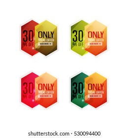Vector abstract geometric sale labels, tags and banners