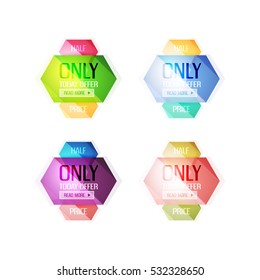Vector abstract geometric sale labels, tags and banners
