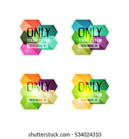 Vector abstract geometric sale labels, tags and banners