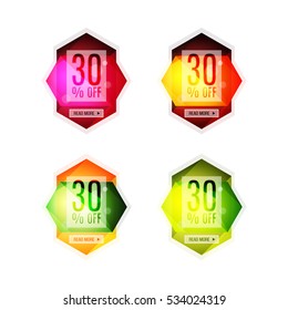 Vector abstract geometric sale labels, tags and banners