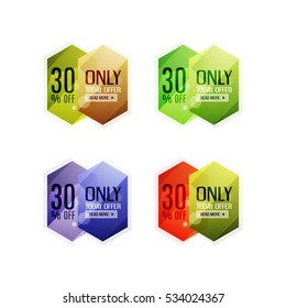 Vector abstract geometric sale labels, tags and banners