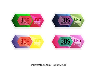 Vector abstract geometric sale labels, tags and banners