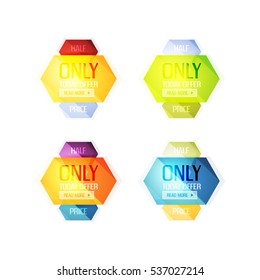 Vector abstract geometric sale labels, tags and banners