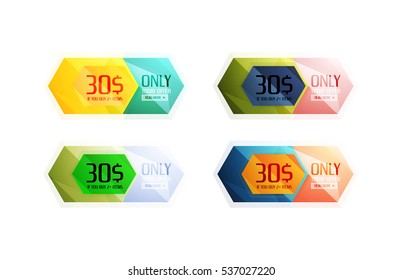 Vector abstract geometric sale labels, tags and banners