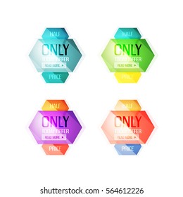 Vector abstract geometric sale labels, tags and banners
