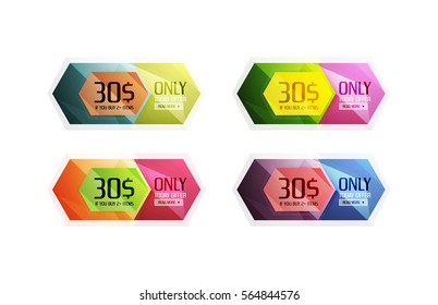 Vector abstract geometric sale labels, tags and banners