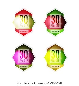 Vector abstract geometric sale labels, tags and banners