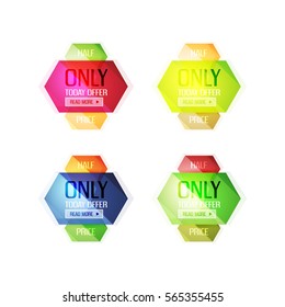 Vector abstract geometric sale labels, tags and banners