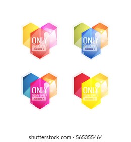 Vector abstract geometric sale labels, tags and banners