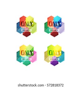 Vector abstract geometric sale labels, tags and banners