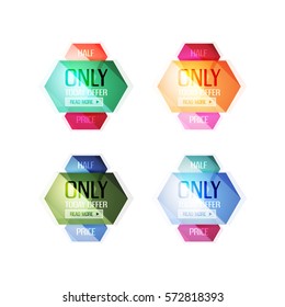 Vector abstract geometric sale labels, tags and banners