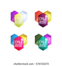 Vector abstract geometric sale labels, tags and banners