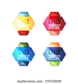 Vector abstract geometric sale labels, tags and banners