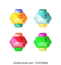 Vector abstract geometric sale labels, tags and banners