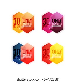 Vector abstract geometric sale labels, tags and banners