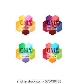 Vector abstract geometric sale labels, tags and banners