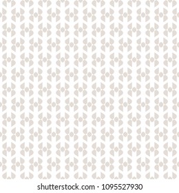 Vector abstract geometric seamless pattern. Subtle beige and white texture with curved shapes, grid, ornamental elements. Simple repeat background. Ethnic tribal motif. Design for decoration, wrapping