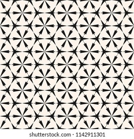 Vector abstract geometric seamless pattern. Floral grid background. Black and white ornament texture with flower silhouettes, lattice, mesh, triangular shapes. Repeatable monochrome design element