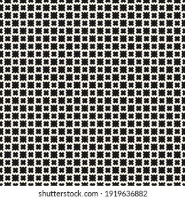 Vector abstract geometric seamless pattern. Stylish texture with simple curved mesh, grid, small wavy shapes. Simple monochrome geometric background. Repeat design for tileable print, fabric, decor
